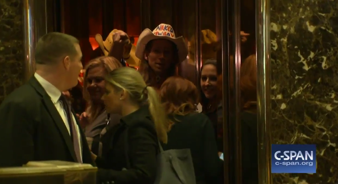WATCH: Heidi Heitkamp & Naked Cowboy In a Trump Elevator 
